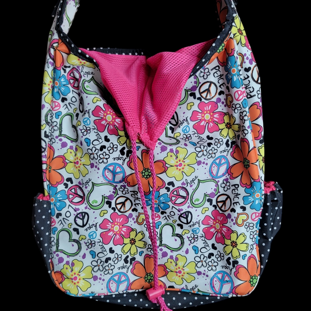 JUSTICE Colorful Floral Backpack with Pink Accents